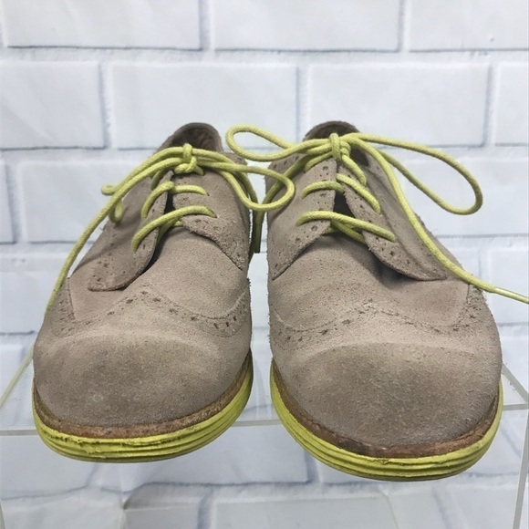 Cole Haan Lunagrand Suede Tan Yellow Oxfords - Picture 2 of 8